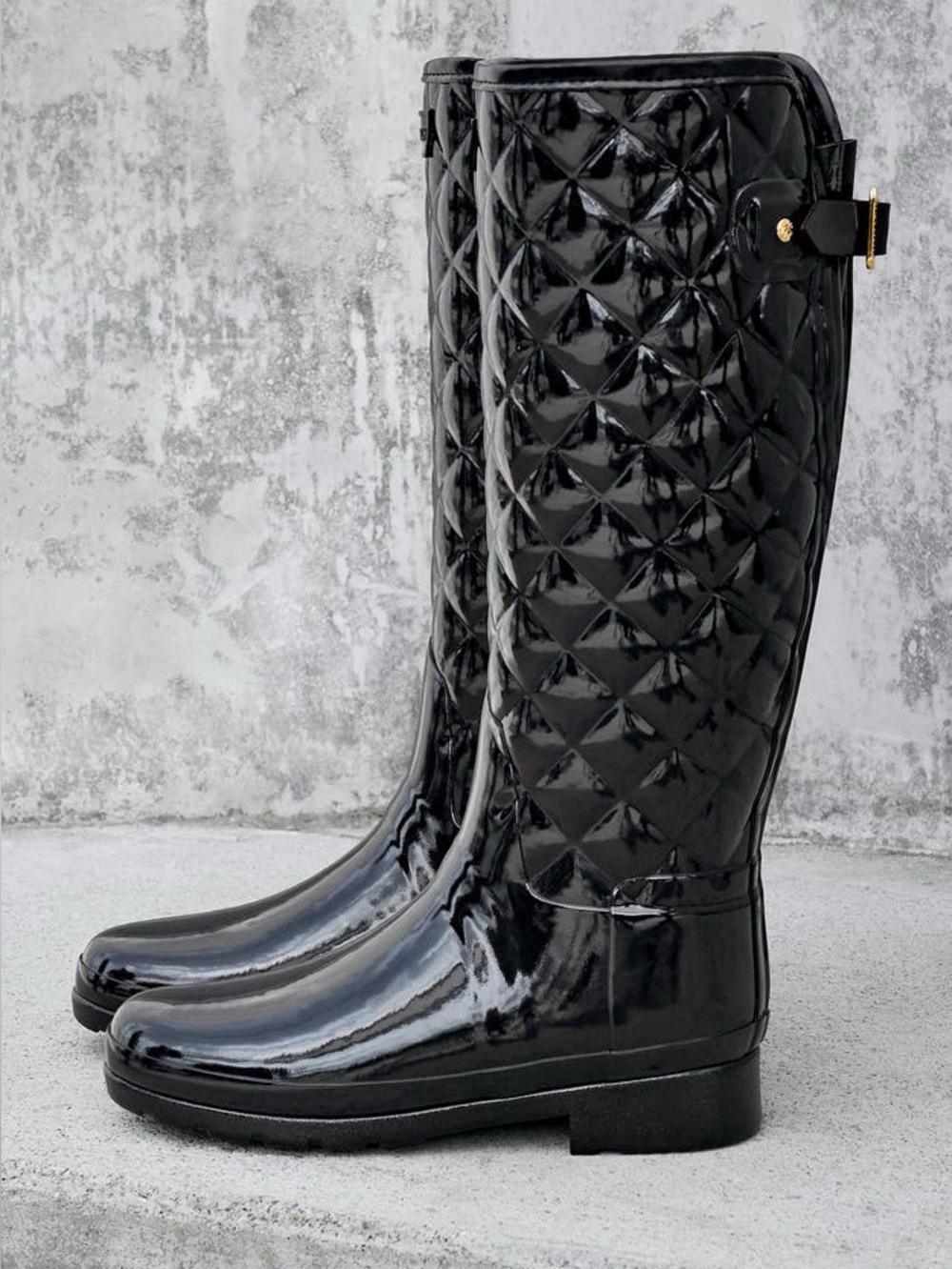 Hunter Original Refined High Gloss Quilted Waterproof Rain Boots (Women) - 9 - Picture 7 of 11